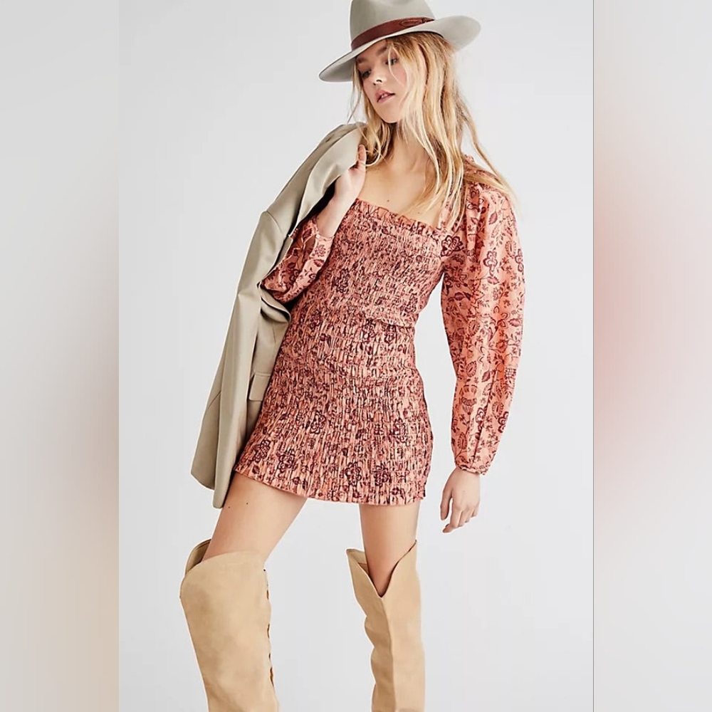 Free People Smock It To Me Floral Dress Size Medium